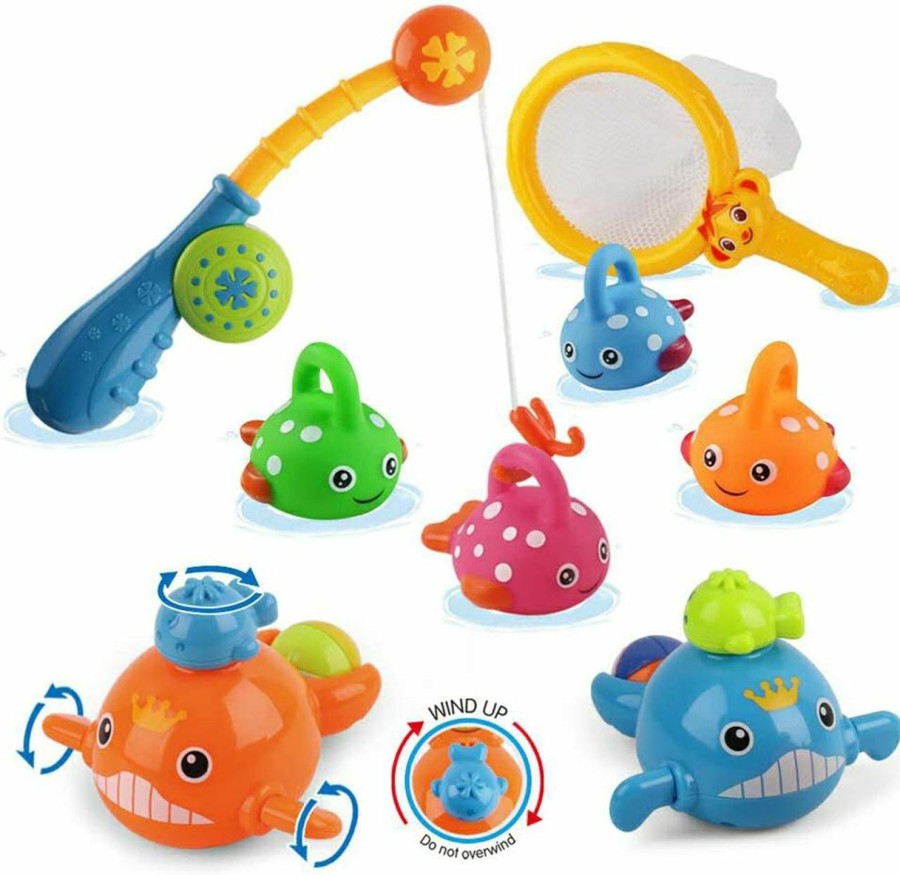 Baby & Toddler Dwi Dowellin | Dwi Dowellin Bath Toys Fishing Games Swimming Whales Bath Time Bathtub Toy For Toddlers Baby Kids Infant Fish Set Age 18Months And Up