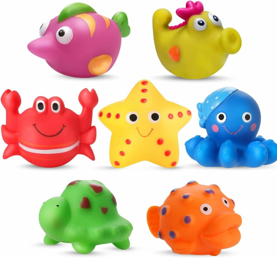 Baby & Toddler ZGLYMUS | Zglymus Mold Free Baby Bath Toys For Kids Ages 1-3,No Hole No Mold Sea Animal Bathtub Toys For Infants 6 - 12- 18 Months, Shower Toys Bath Toys For Toddlers 1-3 Boys Girls (7 Pcs With Storage Bag)