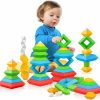 Baby & Toddler Hieoby | Hieoby Montessori Toys For 1 2 3 4 5 Year Old Boys Girls Toddlers Preschool Learning Activities 30Pcs Building Blocks Stacking Educational Toys Stem Sensory Toys Gifts For Kids Age 1-2 2-4