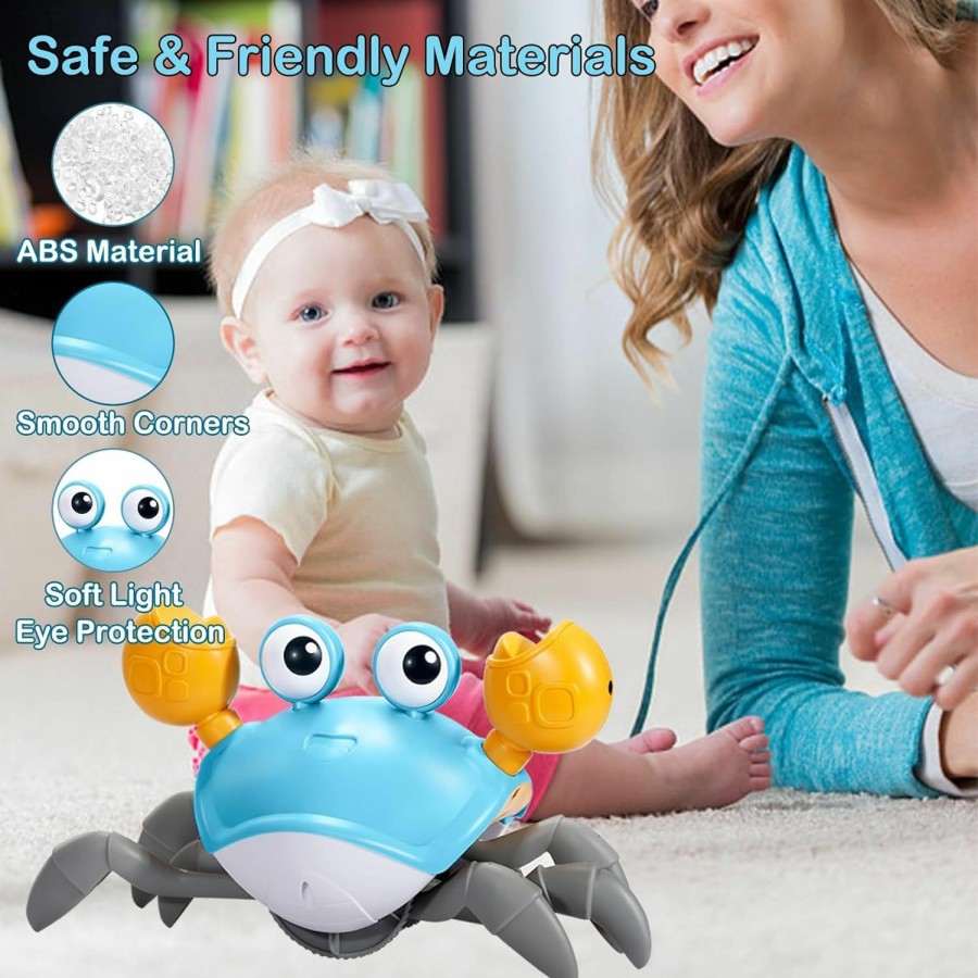 Baby & Toddler WDQT | Wdqt Crawling Crab Baby Toy Gifts Infant Tummy Time Toys Build In Rechargeable Battery,Baby Toys With Music And Led Light For 0-6 6-12 1-3 4+ Year Old Boys Girls Toddler(Green)