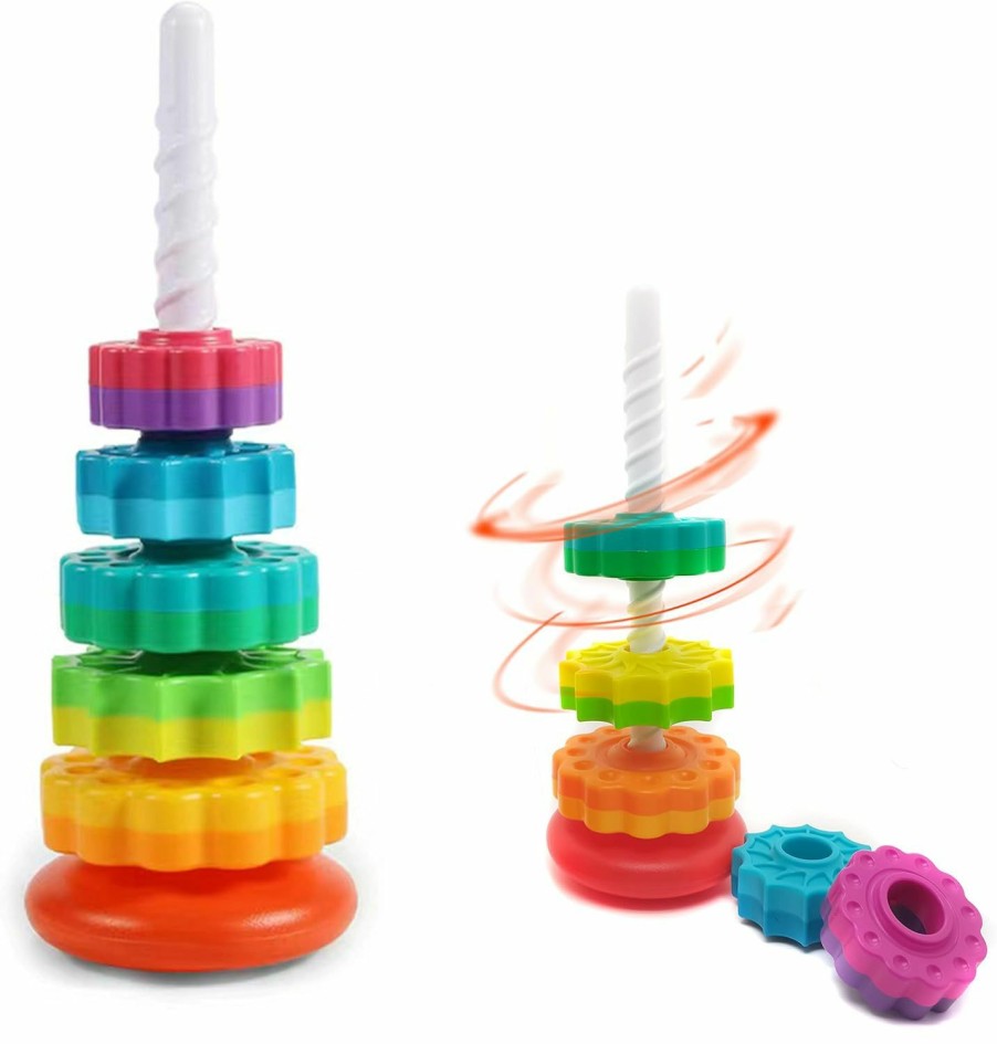 Baby & Toddler LBAIBB | Lbaibb (1 Pcs) Spinning Stacking Toys,Spin Toys For Toddlers 1-3,Strong Abs Plastic,Rainbow Spin Tower,Autism Spin Stack Toys,Suitable For Gifts For Boys And Girls…