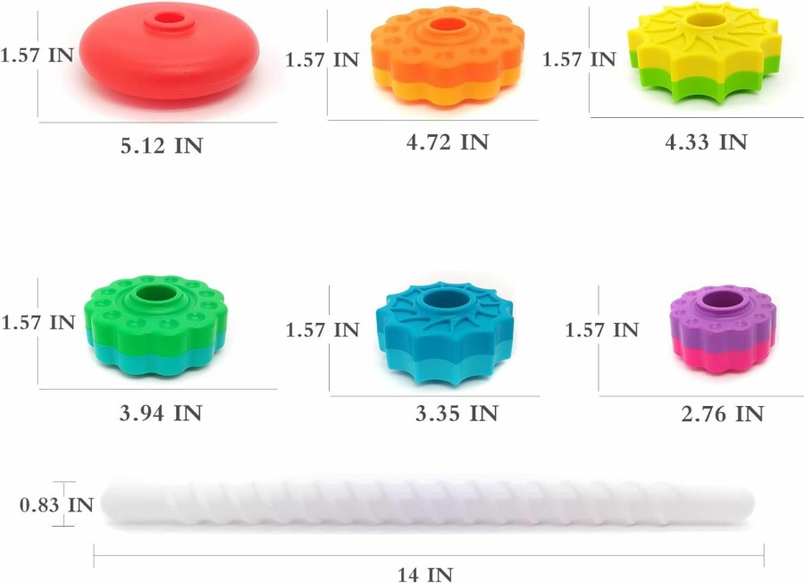 Baby & Toddler LBAIBB | Lbaibb (1 Pcs) Spinning Stacking Toys,Spin Toys For Toddlers 1-3,Strong Abs Plastic,Rainbow Spin Tower,Autism Spin Stack Toys,Suitable For Gifts For Boys And Girls…