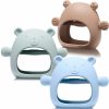 Baby & Toddler Chumia | 3 Pack Baby Teether Teething Toys For Babies 0-6 Months Baby Teething Toy Silicone Anti Dropping Infant Hand Teether Pacifiers Wrist Hand Chew Toys For Sucking Needs (Blue, Caramel, Green, Bear)