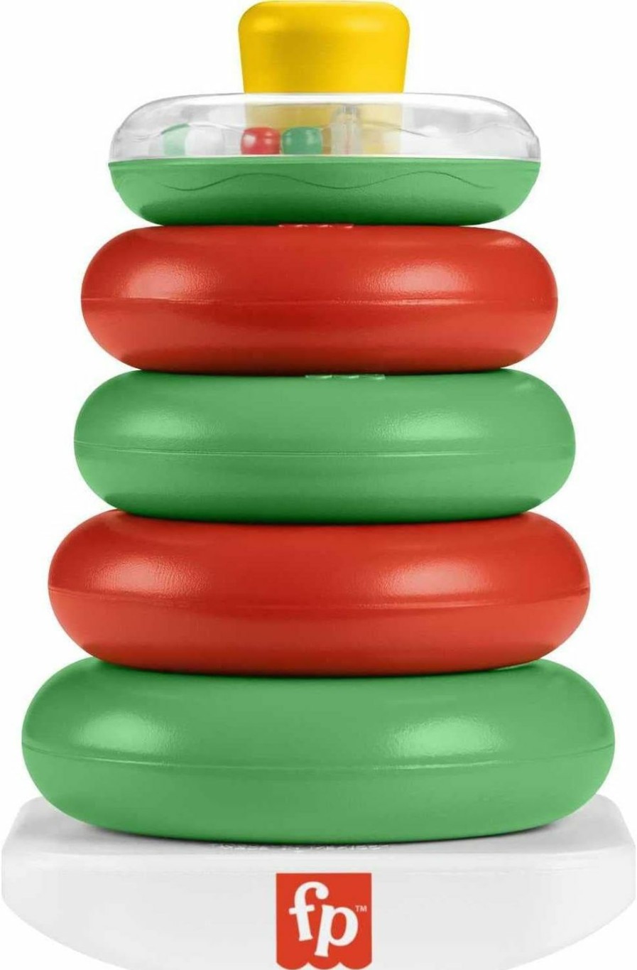 Baby & Toddler Fisher-Price | Fisher-Price Baby Stacking Toy Rock-A-Stack, Roly-Poly Base With 5 Colorful Rings For Ages 6+ Months