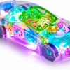 Baby & Toddler Playbees | Playbees Light-Up Transparent Car Toy For Kids - 1 Pack - Bump And Go Colorful Moving Gears, Music, Led Effects - Fun Educational Toy - Great Birthday Gift Idea