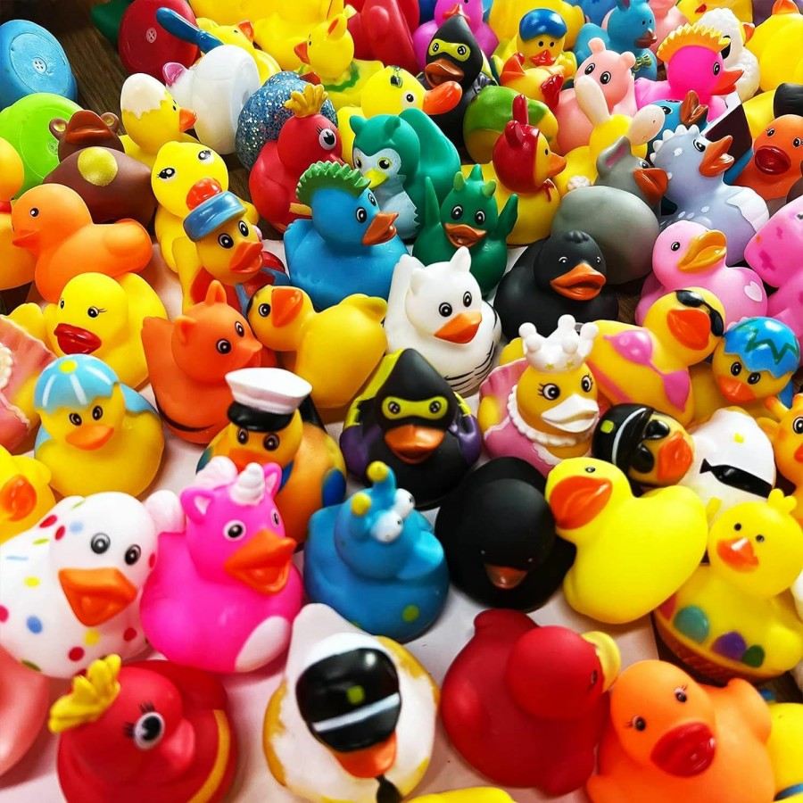 Baby & Toddler Intever | 50 Pack Rubber Ducks In Bulk,Assortment Duckies For Jeep Ducking Floater Duck Bath Toys Party Favors