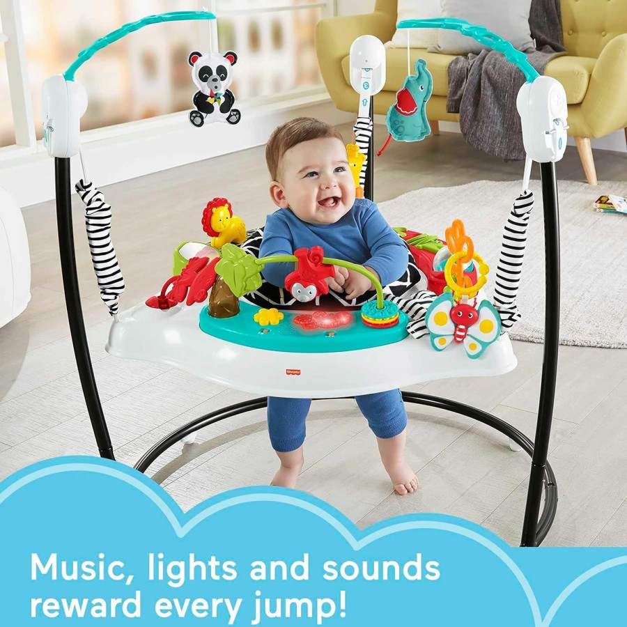 Baby & Toddler Fisher-Price | Fisher-Price Baby Bouncer Animal Wonders Jumperoo Activity Center With Music Lights Sounds And Developmental Toys