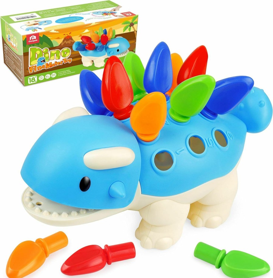 Baby & Toddler Coogam | Coogam Dinosaur Fine Motor Skills Toy, Spike The Ankylosaurus Toys 13 Pcs, Sorting Stacking Dino Color Recognition Montessori Educational Gift Game For 2 3 4 Year Toddler