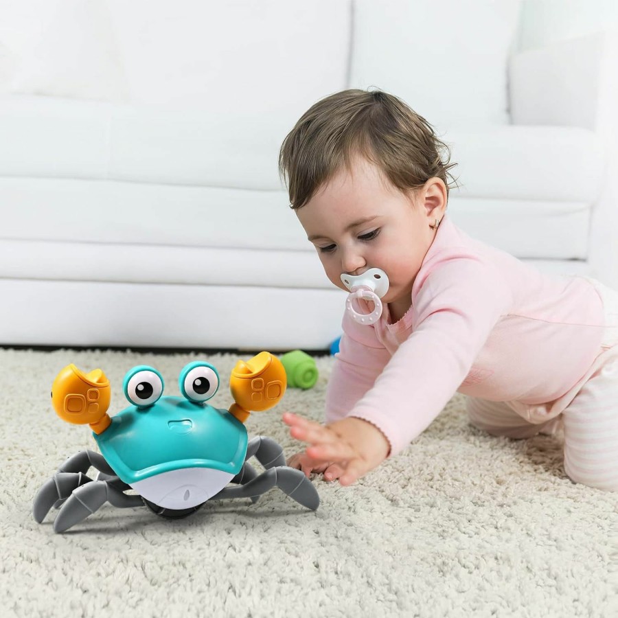 Baby & Toddler Aprilwolf | Aprilwolf Escape Crawling Baby Crab Toy, Tummy Time Baby Toys, Sensing Interactive Walking Dancing With Music Sounds & Lights, Infant Fun Birthday Toddler Boy Girl Pet Dog(Rechargable)