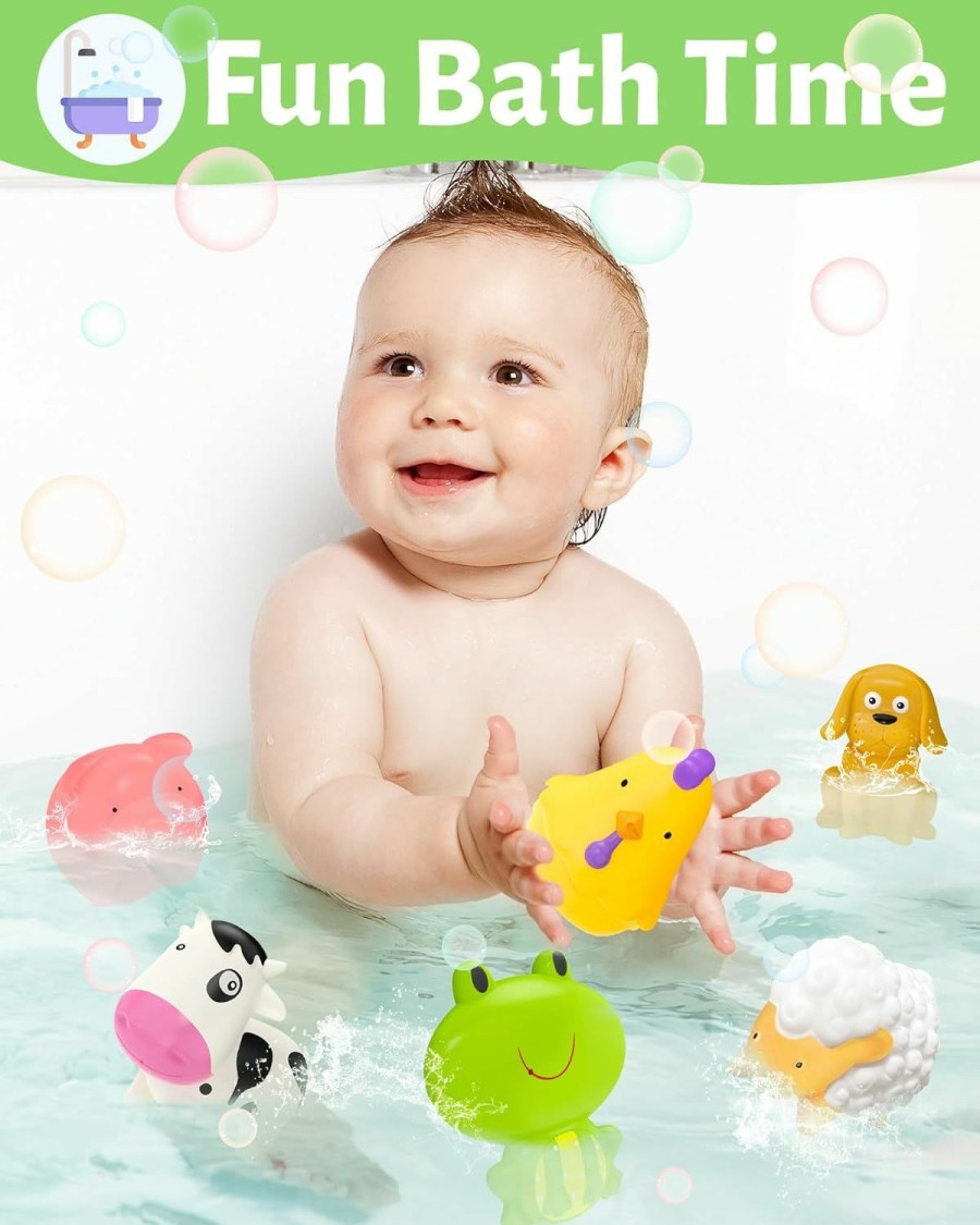 Baby & Toddler Tonberless | Farm Animals Baby Bath Toys For Kids Toddler Ages 1-3, No Hole Bathtub Pool Toys For 1 2 3 Year Old Boy Girl Birthday, Toddler Toys