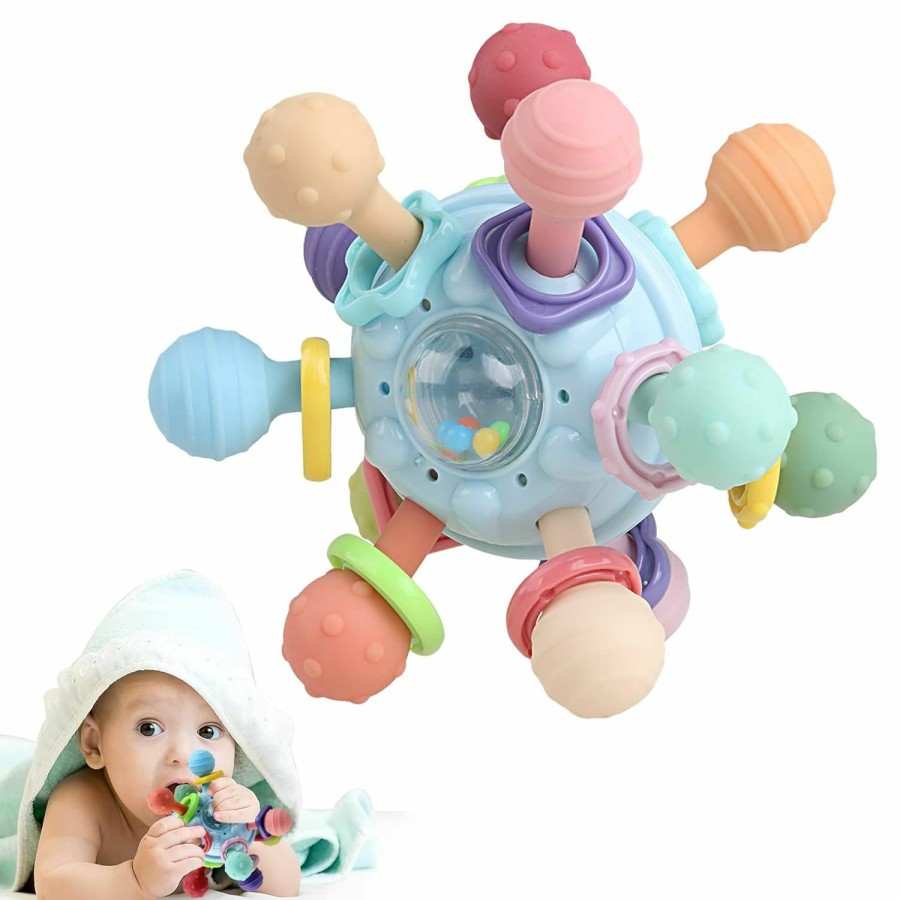 Baby & Toddler YIDIBOF | Baby Teething Toys - Infant Sensory Chew Rattles Toys - Newborn Montessori Learning Developmental Toy - Teethers For Babies 0 3 6 9 12 18 Months - Shower Gifts For 1 2 One Two Year Old Girls Boys