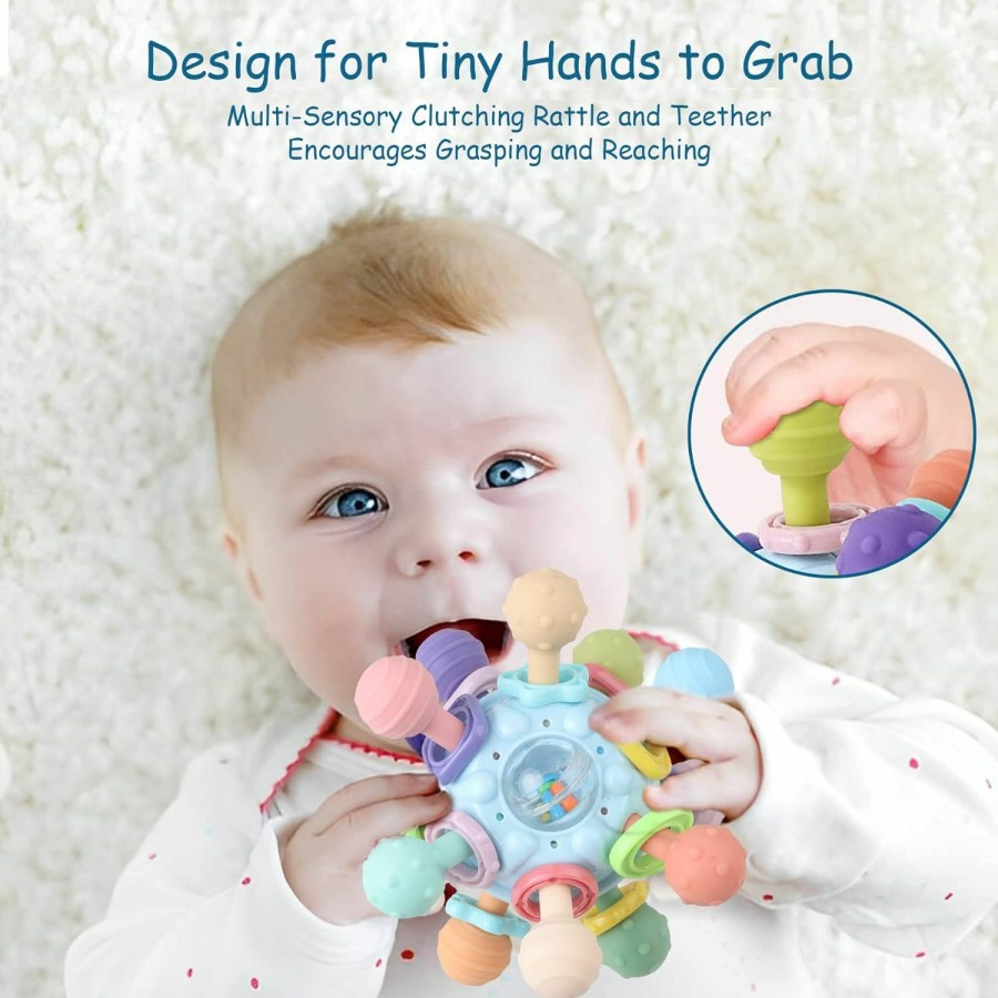 Baby & Toddler YIDIBOF | Baby Teething Toys - Infant Sensory Chew Rattles Toys - Newborn Montessori Learning Developmental Toy - Teethers For Babies 0 3 6 9 12 18 Months - Shower Gifts For 1 2 One Two Year Old Girls Boys