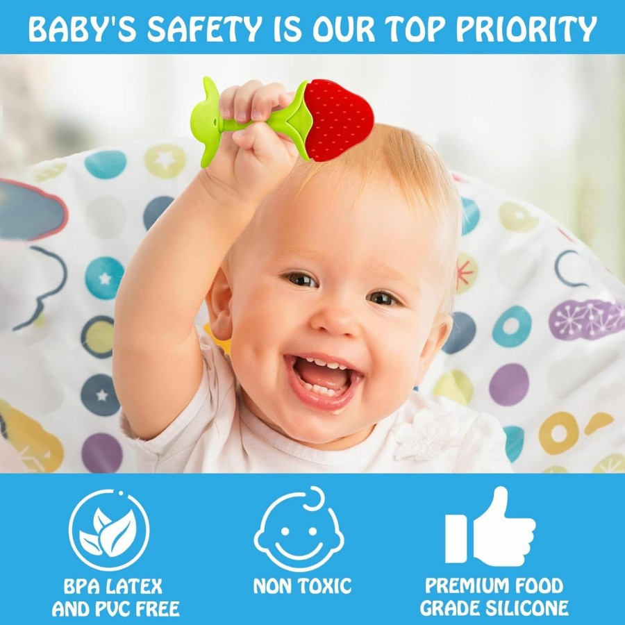 Baby & Toddler Tinabless | Teething Toys (5 Pack) - Tinabless Infant Teething Keys Set, Bpa-Free, Natural Organic Freezer Safe For Infants And Toddlers, Silicone Baby Teethers