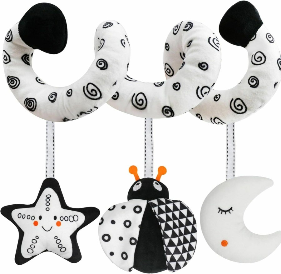 Baby & Toddler GKDOMS | Gkdoms Baby Spiral Hanging Stroller And Car Seat Toys Black And White High Contrast Sensory Toy Newborn Plush Travel Activity Toy New Year Gift For 0 3 6 9 12 Months Girls Boys-Owl