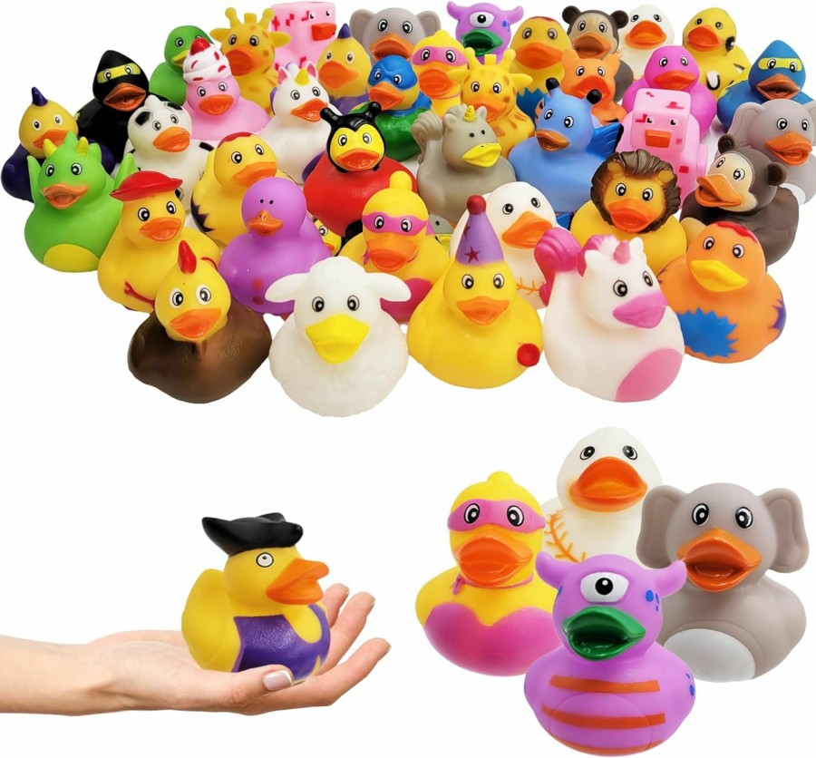 Baby & Toddler The Dreidel Company | Assortment Rubber Duck Toy Duckies For Kids, Bath Birthday Gifts Baby Showers Classroom Incentives, Summer Beach And Pool Activity, 2\" (10-Pack)