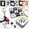 Baby & Toddler Aboosam | 4 Pcs Baby Toys 0-3 Months Black And White High Contrast Newborn Toys - Tummy Time Toys Montessori Toys For Babies 0 3 6 9 Months - Infant Sensory Soft Book Toys For Babies Girls Boys Baby Gifts