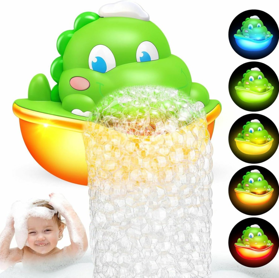 Baby & Toddler Diyfrety | Diyfrety Baby Bath Toys,Light-Up Bath Toys Dinosaur Bath Bubble Machine Automatic Bubble Maker With Cool Light Bath Toys For Kids Ages 1-3 4-8 Toddler Bath Toys Easter Birthday Gifts For Boys Girls