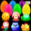 Baby & Toddler DIYDEC | Diydec 6 Pack Prefilled Easter Eggs With Light Up Bath Toys For Kids Toddlers Easter Floating Flashing Light Bath Toys Bathtub Toys For Easter Eggs Hunt Easter Basket Stuffers Gifts Party Favors