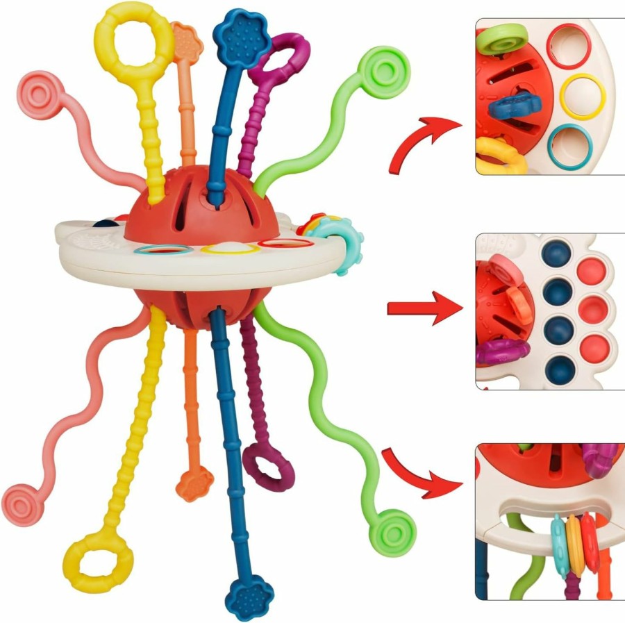 Baby & Toddler Tiyol | Tiyol Montessori Toys For 1+ Year Old, Food Grade Silicone Pull String Activitys, Developmental Pulling Teething Baby Sensory Toy, Car Seat Airplane Travel Toddler 1-3 Boy &Girl Infant Birthday Gifts