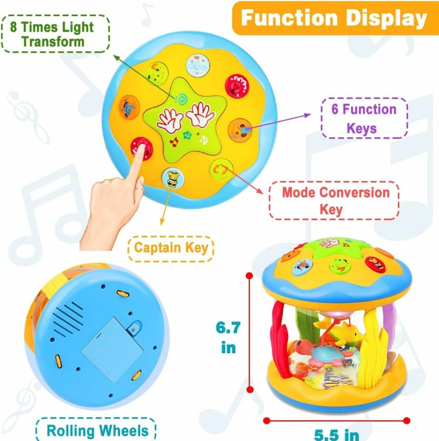 Baby & Toddler Aboosam | Aboosam Baby Toys 6 To 12 Months - Musical Learning Infant Toys 12-18 Months - Babies Ocean Rotating Light Up Toys For Toddlers 1 2 3+ Years Old Boys Girls Baby Gifts