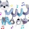 Baby & Toddler HILENBO | Hilenbo Car Seat Toys, Infant Baby Spiral Activity Hanging Toys For Car Seat Stroller Crib Bassinet Mobile With Music Box Bb Squeaker Rattles-Gray Fox