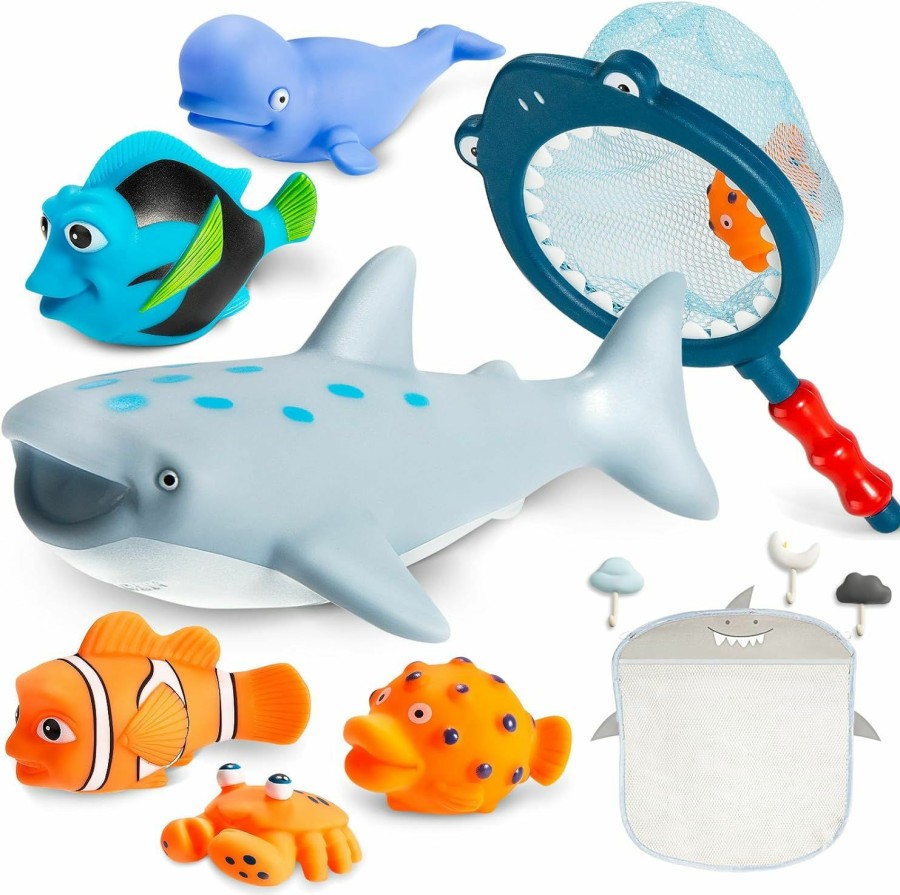 Baby & Toddler Masagotti | No Hole Mold Free Bath Toys For Toddlers 1-3, Water Toys For 6-12 Months Infants With Storage Bag, Baby Shark Toys For Pool, Bathtub, Beach, Shower, Tub, Kids Boys Girls Gifts