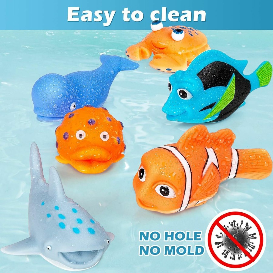 Baby & Toddler Masagotti | No Hole Mold Free Bath Toys For Toddlers 1-3, Water Toys For 6-12 Months Infants With Storage Bag, Baby Shark Toys For Pool, Bathtub, Beach, Shower, Tub, Kids Boys Girls Gifts