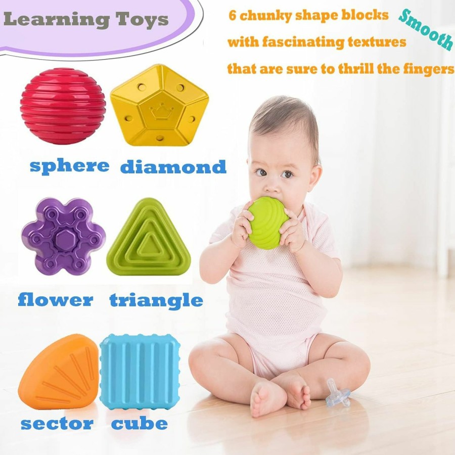 Baby & Toddler MINGKIDS | Mingkids Montessori Toys For 1 Year Old,Baby Sorter Toy Colorful Cube And 6 Pcs Multi Sensory Shape, Toddler Developmental Learning Toys Birthday Gifts,Baby Toys 6-12-18 Months