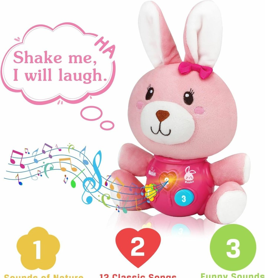 Baby & Toddler Aitbay | Baby Easter Gifts For Girls Boys: Easter Bunny Stuffed Animal Plush Baby Musical Toys Baby Easter Toys 6 To 12 Months Baby Toys 0-6 Months Baby Girl Gifts Infant Toys 6-12 Months Easter Decorations