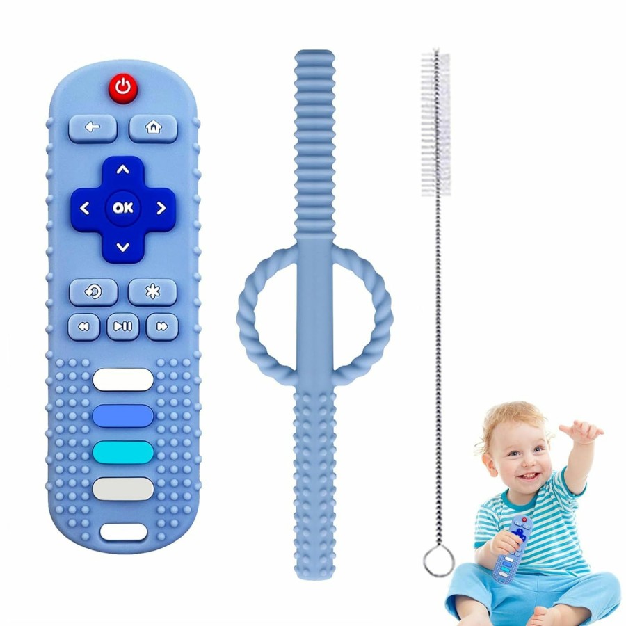 Baby & Toddler ERSIHUA | Ersihua 2Pcs Silicone Teething Toys, Remote Control Shape Teethers For Babies Remote Teething Toys, Silicone Tv Remote Teether Bpa Free/Refrigerator Safe