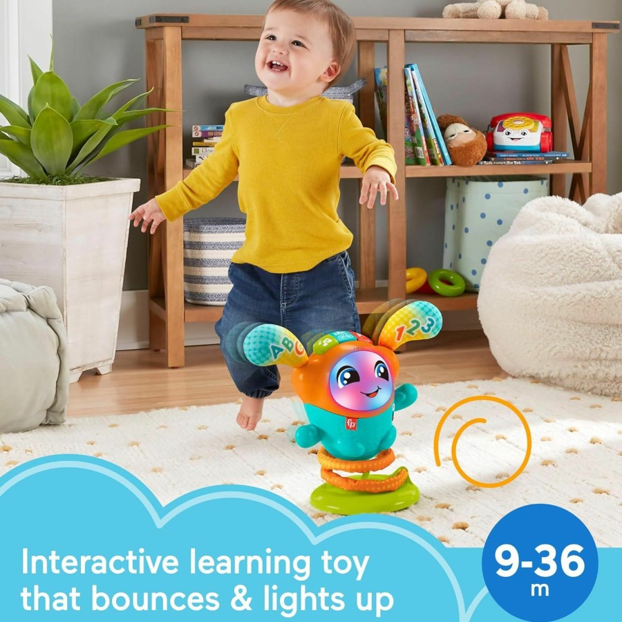 Baby & Toddler Fisher-Price | Fisher-Price Baby & Toddler Learning Toy Dj Bouncin' Beats With Music Lights & Bouncing Action For Ages 6+ Months