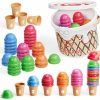 Baby & Toddler JoyCat | Joycat Ice Cream Counting And Color Sorting Set For Toddlers And Kids- 30 Pieces, Montessori Stacking Fine Motor Skills Toys, Math Manipulatives Learning Toys With Storage Tub