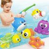 Baby & Toddler JOYIN | Joyin Baby Bath Toy Set - Magnetic Fishing Toy With Fishing Rod, Mold-Free Soft Puffer & Clown Fish, Spinning Octopus And Starfish, Wind-Up Shark And Turtle - Sensory Development For Infants & Toddler