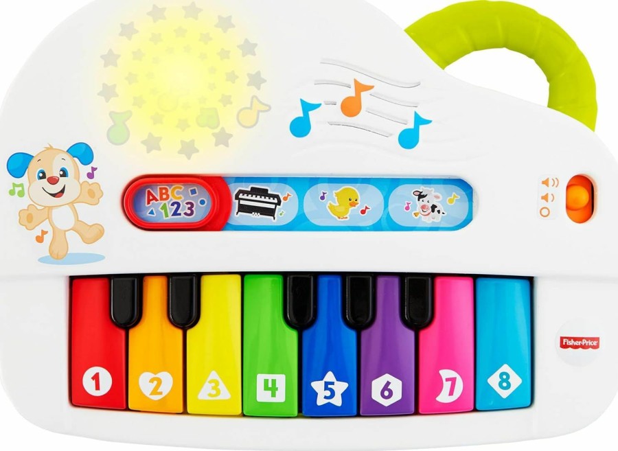 Baby & Toddler Fisher-Price | Fisher-Price Laugh & Learn Baby Toy Silly Sounds Light-Up Piano With Learning Content & Music For Ages 6+ Months