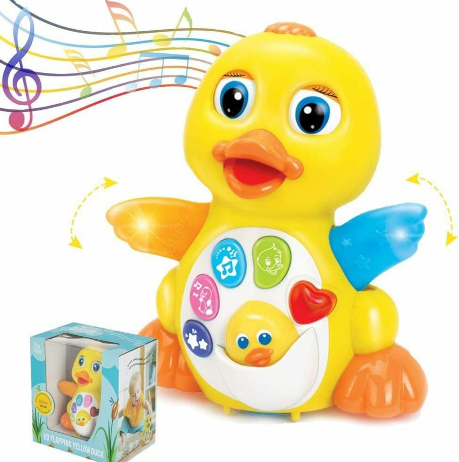 Baby & Toddler TOYTHRILL | Duck Toy For 1 Year Old Girl Baby - Walking & Dancing Yellow Duck Interactive Action Learning Educational Flapping Light Up Dancing Duck With Music, Light Up & Dancing Modes, 6 Singing Musical Songs