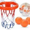 Baby & Toddler KSABVAIA | Bath Toys - Bathtub Basketball Hoop For Kids Toddlers - Bath Toys Shower Toys For Kids Ages 4-8,Suction Cup Basketball Hoop & 3 No Hole Balls Set For Boys Girls,Mold Free No Mold Bath Toys