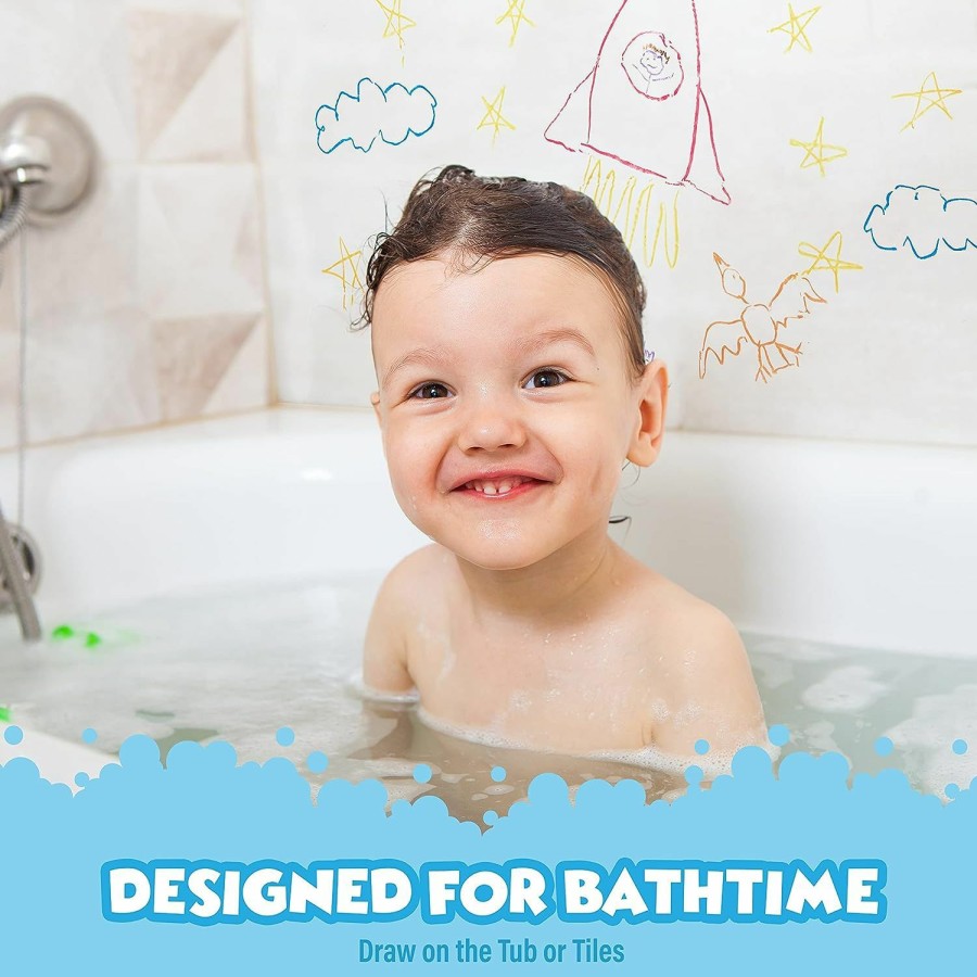 Baby & Toddler Tub Works | Tub Works Smooth Jumbo Bath Crayons Bath Toy | Nontoxic, Washable Bath Crayons For Toddlers & Kids | Unique Formula Draws Smoothly & Vividly On Wet & Dry Tub Walls | Large, Easy-Grip Bathtub Crayons