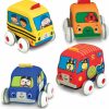 Baby & Toddler Melissa & Doug | Melissa & Doug K'S Kids Pull-Back Vehicle Set - Soft Baby Toy Set With 4 Cars And Trucks And Carrying Case - Pull Back Cars, Toys For Babies And Toddlers