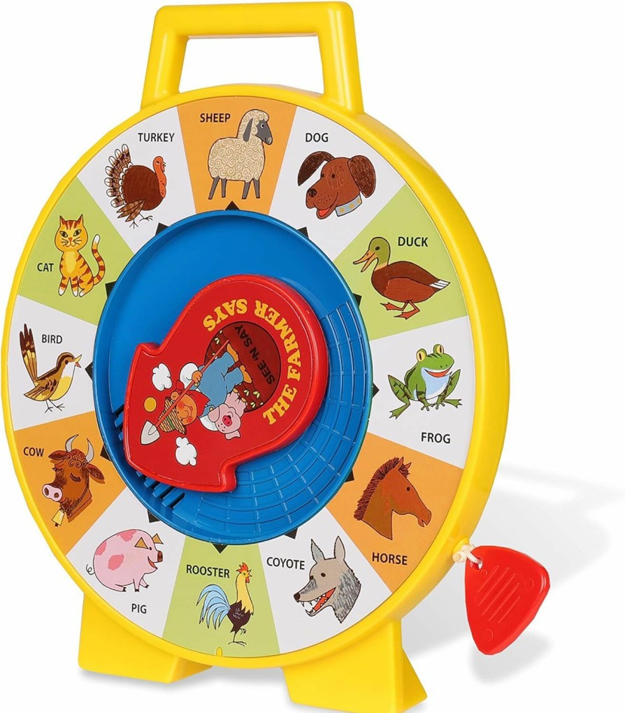 Baby & Toddler Basic Fun | Fisher Price Classics - Farmer Says See 'N Say - Vintage Learning Toy, Sounds And Animals, Interactive Retro Game For Kids, Girls, Boys, Baby, Preschoolers, Toddlers, Unisex Ages 18 Months +