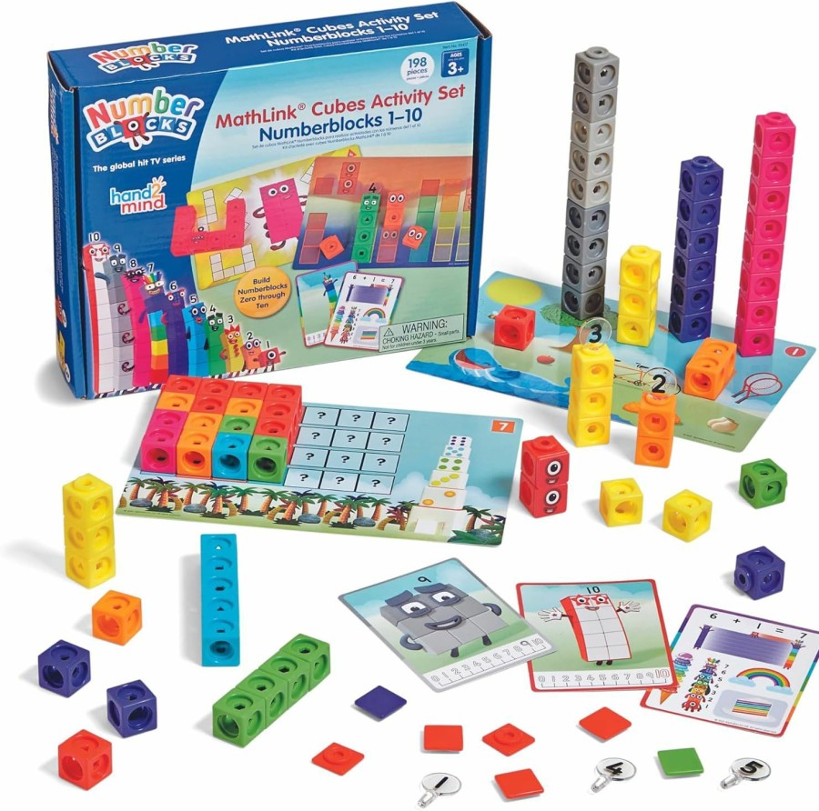 Baby & Toddler hand2mind | Hand2Mind Mathlink Cubes Numberblocks 1-10, 30 Preschool Learning Activities, Building Blocks For Toddlers 3-5, Counting And Linking Cubes, Math Counters, Educational Toys