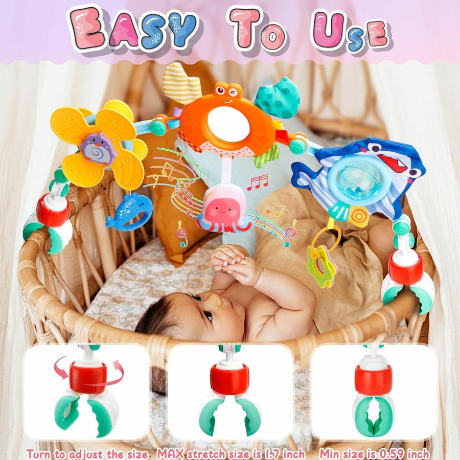 Baby & Toddler Chillife | Chillife Baby Toys 3-6 Months, Baby Stroller Arch Toy- Infant Car Seat Toys For Babies 0-6 Months, Adjustable Montessori Toys Crib Bouncer Bassinet Activity Toys For Boy Girl 3 6 9 12 18 Months