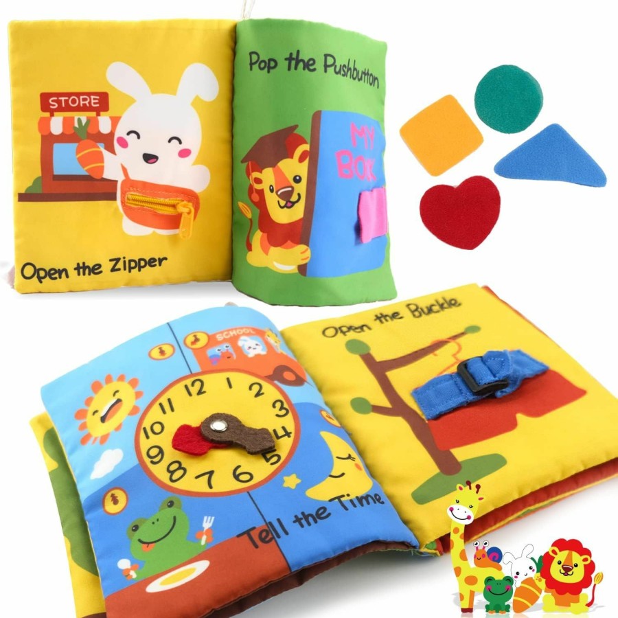 Baby & Toddler Richgv | Richgv Soft Baby Books Toys 0-3-6-12 Months, 3D Touch And Feel Crinkle Cloth Books Baby Boy Christmas Gifts Baby Stocking Stuffers Teething Toys Newborn Infant Sensory Toys Gifts Tummy Time Toys