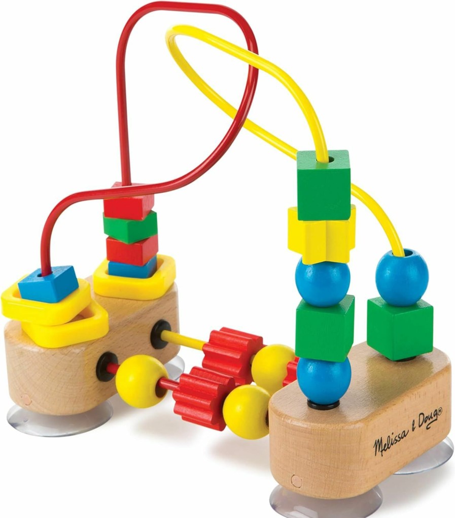 Baby & Toddler Melissa & Doug | Melissa & Doug First Bead Maze - Wooden Educational Toy For Floor, High Chair, Or Table - Infant Maze Toy, Bead Maze Toys For Toddlers And Babies 4.2 X 7 X 8.6 Inches ; 1.3 Pounds