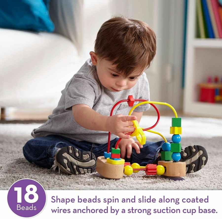 Baby & Toddler Melissa & Doug | Melissa & Doug First Bead Maze - Wooden Educational Toy For Floor, High Chair, Or Table - Infant Maze Toy, Bead Maze Toys For Toddlers And Babies 4.2 X 7 X 8.6 Inches ; 1.3 Pounds