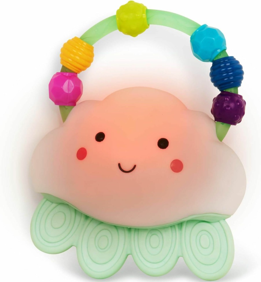 Baby & Toddler B. toys | B. Toys- B. Baby Baby Light-Up Cloud Rattle- Rain-Glow Squeeze- Teething Rattle Toys For Babies 3 Months +