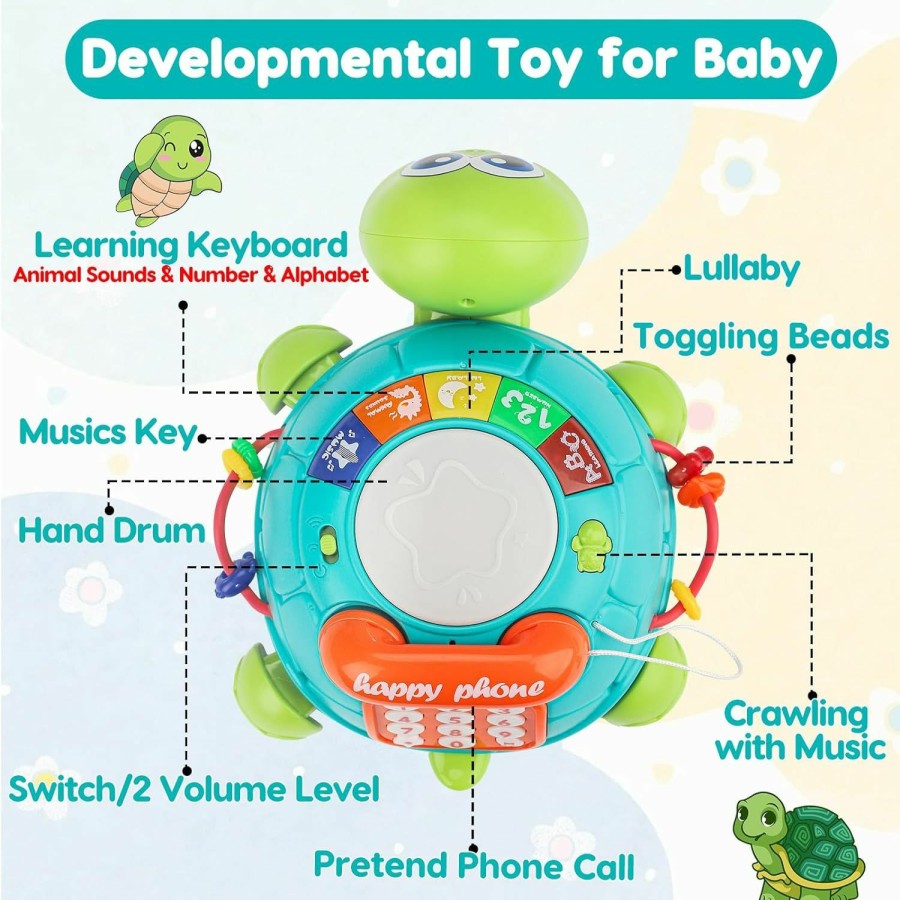 Baby & Toddler AugToy | Baby Crawling Toy 6 To 12 Months Spanish English Bilingual Learning Toy For Infants 0-3-6 7 8 9 10 12-18 Month Educational Musical Light Up Toy 1 Year Old Boy Girl Easter Treat Gift Toddler Tummy Time