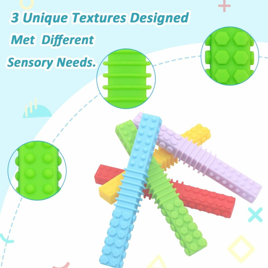 Baby & Toddler Olugu | Sensory Chew Toys For Autistic Children, 5 Pack Silicone Chew Tube Teething Sticks Toys For Autism, Adhd, Spd, Chewies With Special Needs, Oral Motor Chewy Tool For Sensory Kids Chewer (Colorful B)