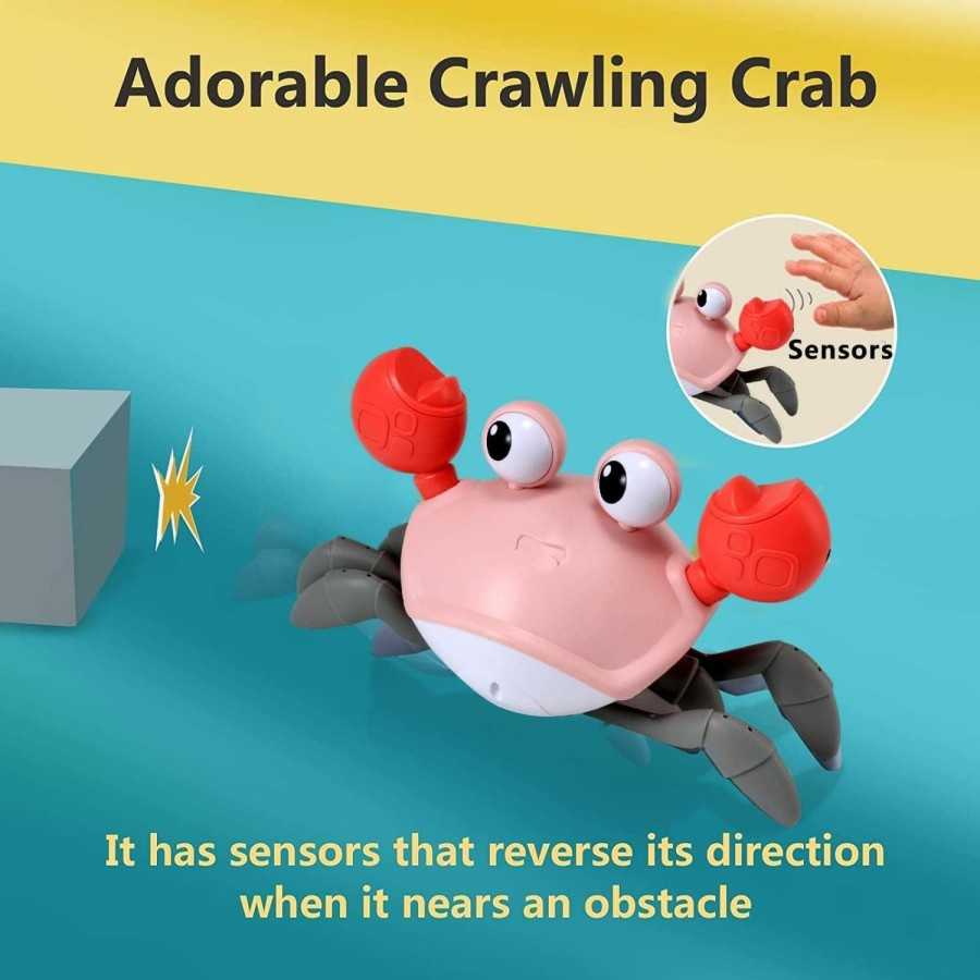 Baby & Toddler control future | Control Future Crawling Crab Baby Toy - Infant Tummy Time Toys 3 4 5 6 7 8 9 10 11 12 Babies Boy 3-6 6-12 Learning Crawl 9-12 12-18 Walking Toddler 36 Months Old Music Development 1St Birthday Gifts