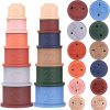 Baby & Toddler Maliton | Maliton Stacking Cups Toy, Fun Educational Soft Silicone Baby Stacking Cups, With Number Letter Animal, Toddler Stacking Toys For Learning & Development For 6 Month+ (2 Set, Macaron Color)