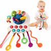 Baby & Toddler Hooku | Hooku Montessori Toys For 1 Year Old, Sensory Toys For Babies, Food Grade Silicone Pull String Activity Toy, Fine Motor Toys, Travel Toys, Toddler Infant Girl Boy Gifts